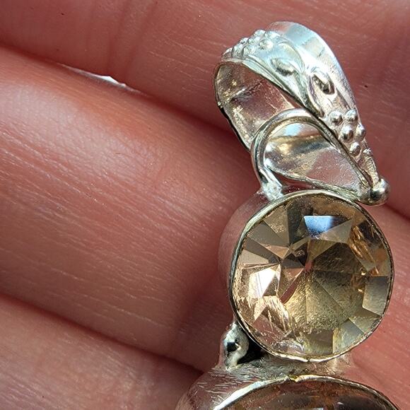 Necklace Pendants Rutilated Quartz & Smoky Quartz in Handmade Sterling Silver - Picture 7 of 10